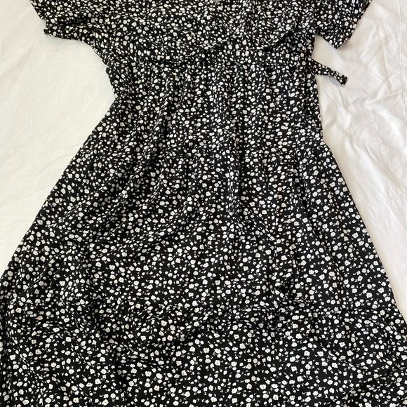 Women Plus Size V Neck Wrap Maxi Dress High Waist Ruffle - Picture 2 of 4